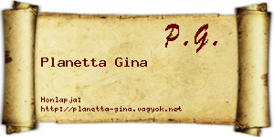 Planetta Gina névjegykártya